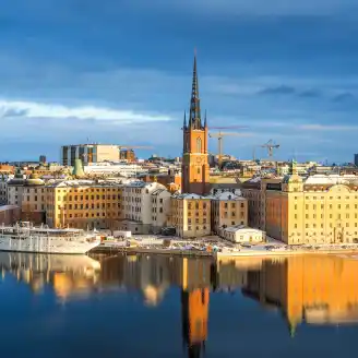 sunrise riddarholmskyrkan riddarholmen island stockholm sweden