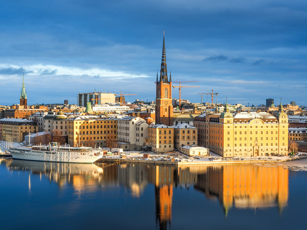 sunrise riddarholmskyrkan riddarholmen island stockholm sweden